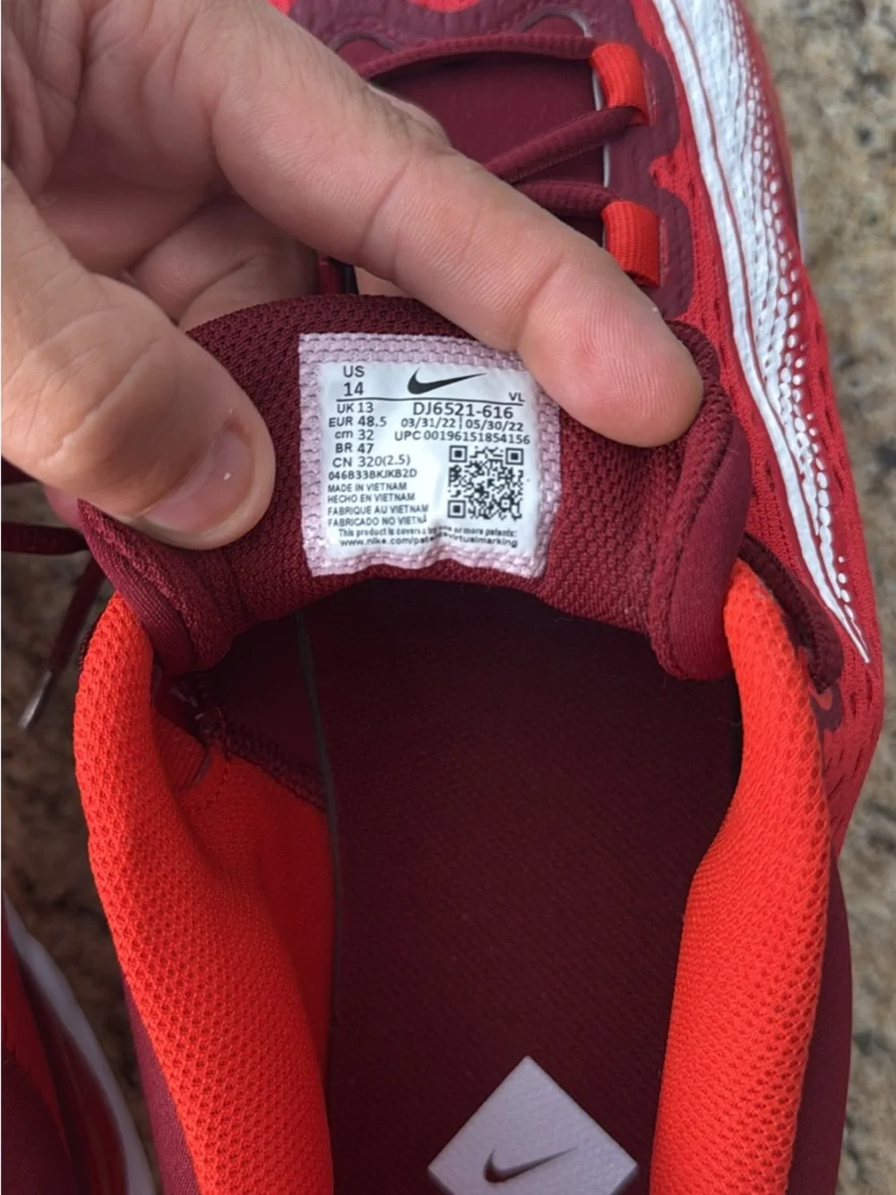 Nike Red and Maroon Baseball Cleats with White Swoosh